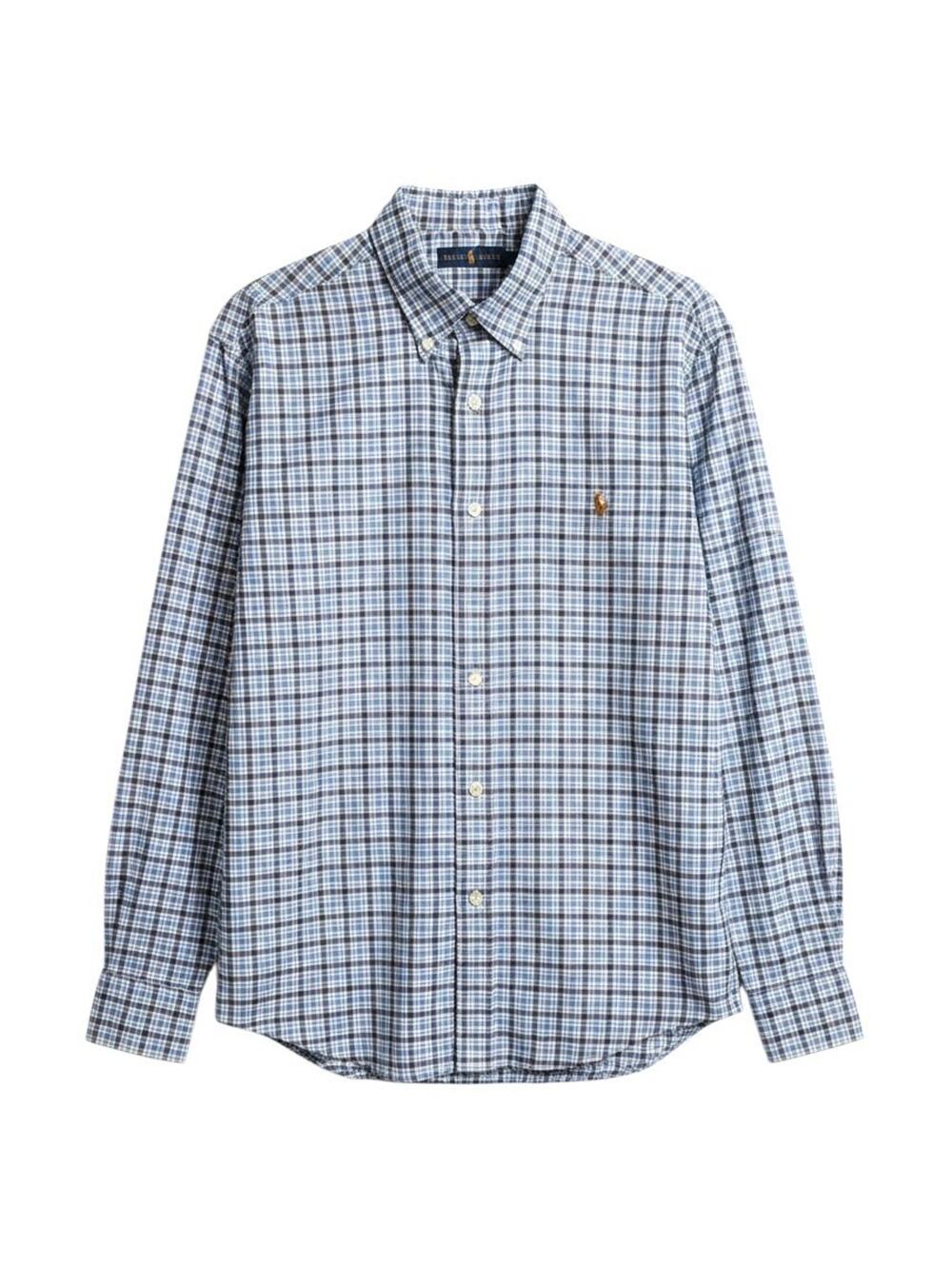 Polo Ralph Lauren preppy Shirt Sz XL Blue Plaid Button-Down Cotton